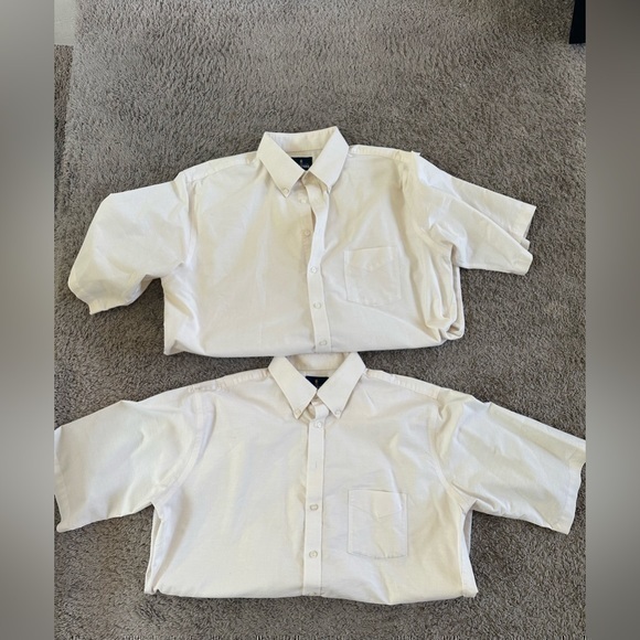 Stafford Other - Men’s lot of 2 stafford white button up shirts short sleeve size 17.5 Oxford